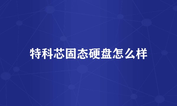 特科芯固态硬盘怎么样
