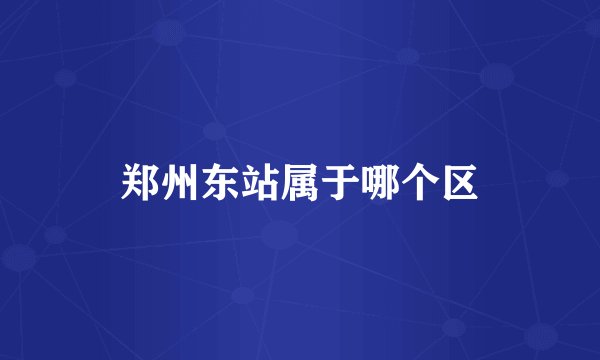 郑州东站属于哪个区