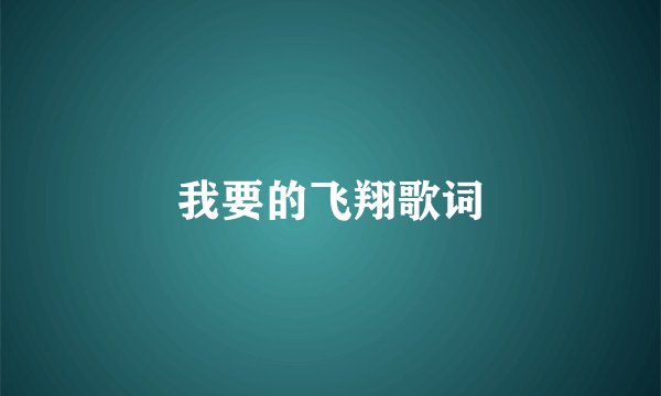 我要的飞翔歌词