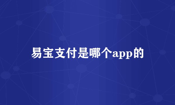 易宝支付是哪个app的