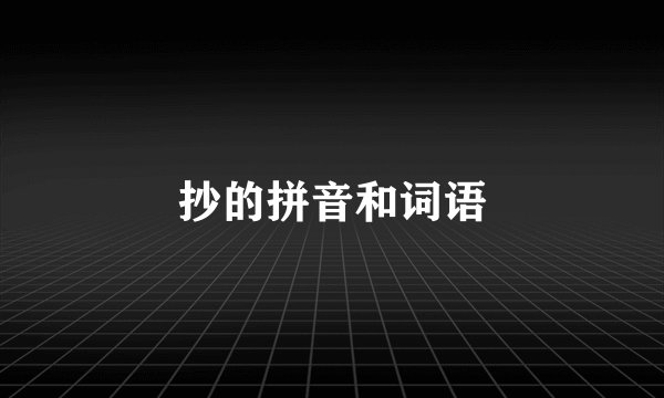 抄的拼音和词语