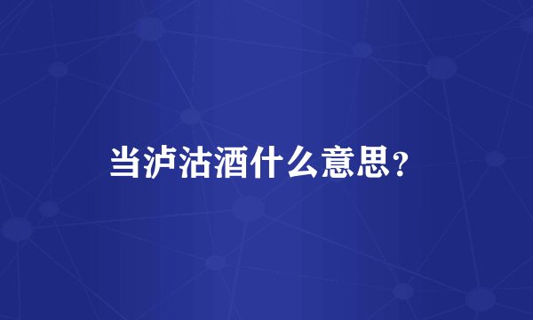 当泸沽酒什么意思？