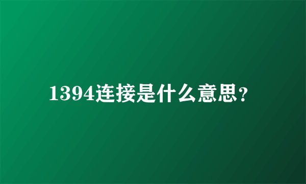 1394连接是什么意思？
