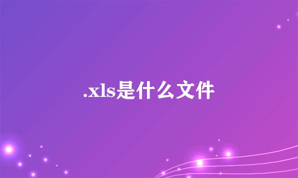 .xls是什么文件