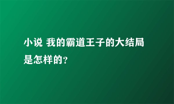小说 我的霸道王子的大结局是怎样的？