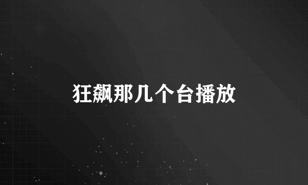 狂飙那几个台播放