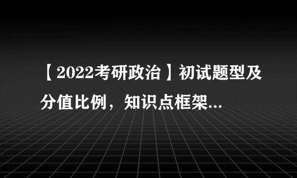 【2022考研政治】初试题型及分值比例，知识点框架及备考顺序方法（299页政治【全年时政】热点习题）