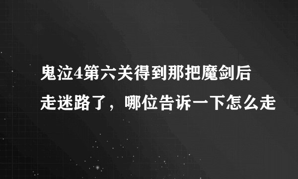 鬼泣4第六关得到那把魔剑后走迷路了，哪位告诉一下怎么走