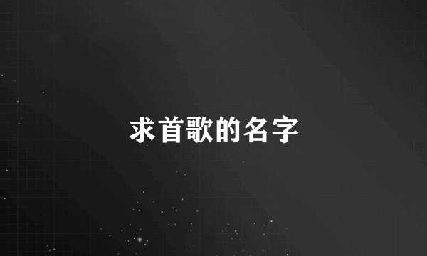求首歌的名字