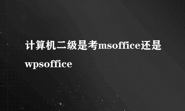 计算机二级是考msoffice还是wpsoffice