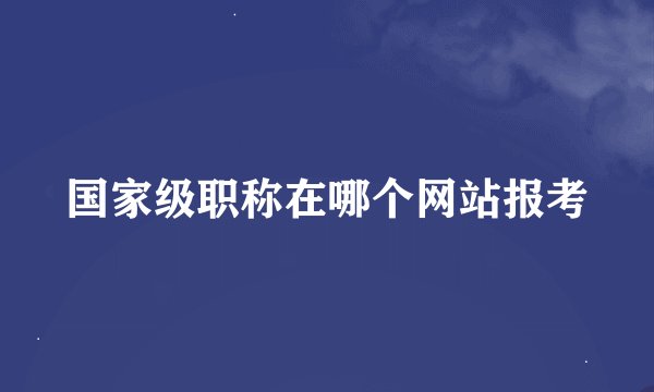 国家级职称在哪个网站报考