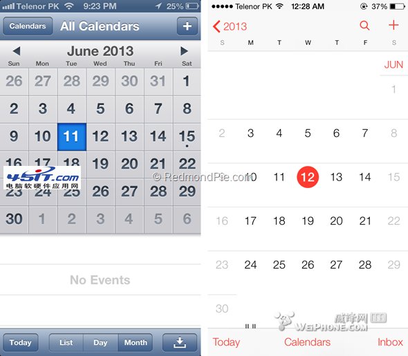苹果ios6与ios7有什么区别