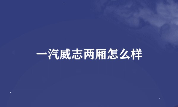 一汽威志两厢怎么样
