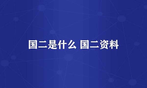 国二是什么 国二资料