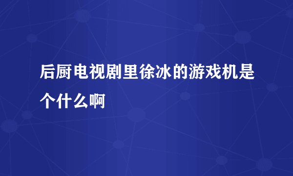 后厨电视剧里徐冰的游戏机是个什么啊