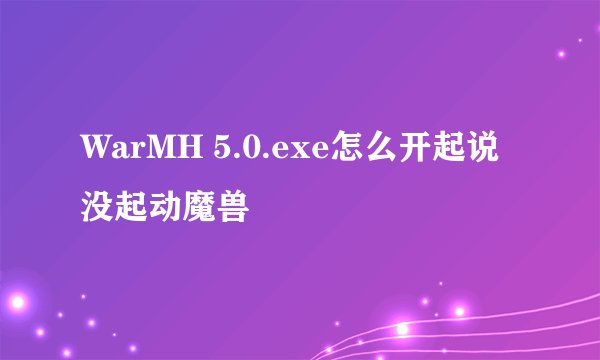 WarMH 5.0.exe怎么开起说没起动魔兽