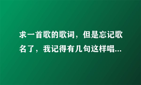 求一首歌的歌词，但是忘记歌名了，我记得有几句这样唱的“在在那一年，是谁先说了再见，在那一年，是谁...