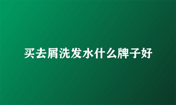 买去屑洗发水什么牌子好