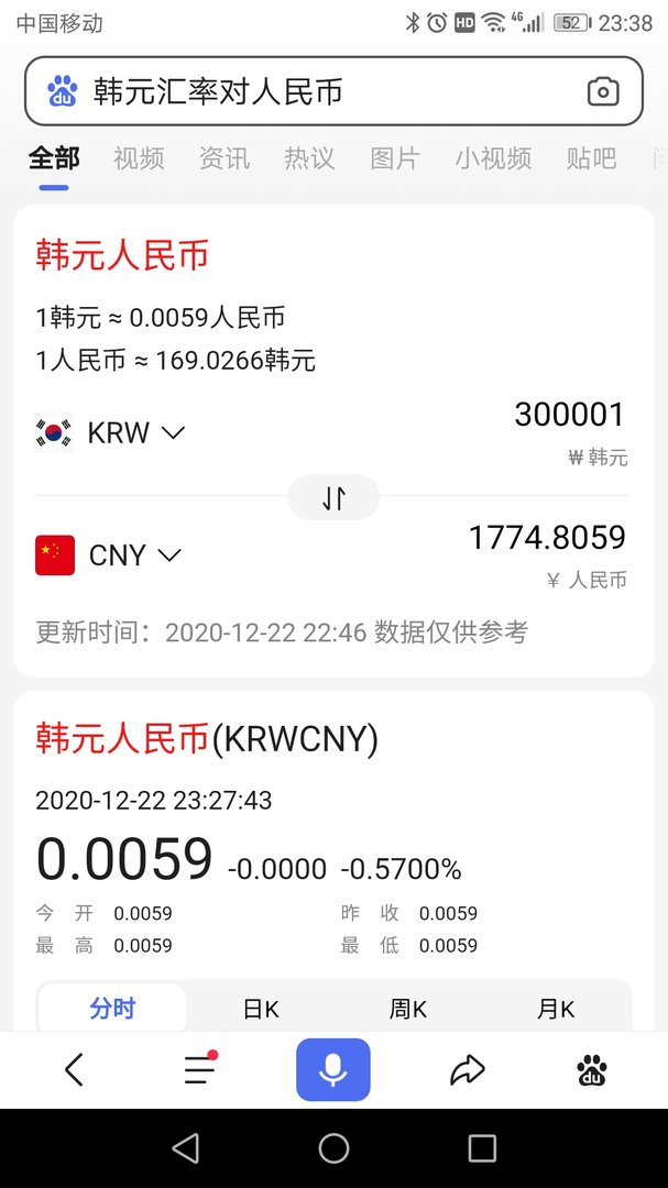 30万韩币相当于多少人民币