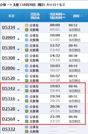 介休晚上到太原的动车是几点的