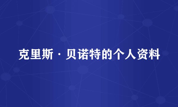 克里斯·贝诺特的个人资料