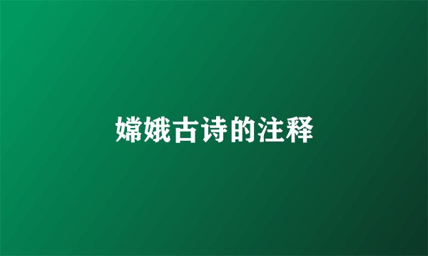 嫦娥古诗的注释