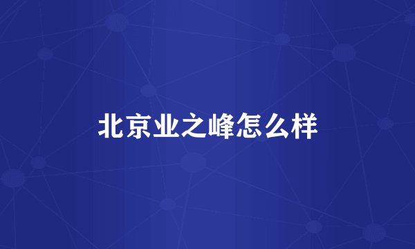 北京业之峰怎么样
