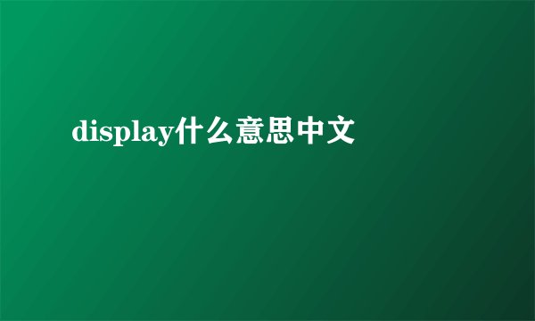 display什么意思中文