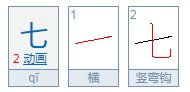 七字的笔顺笔画顺序