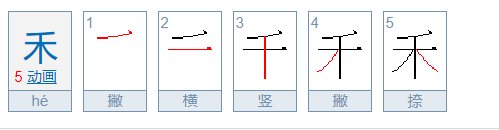 禾苗的禾的笔顺