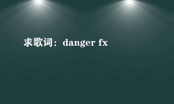求歌词：danger fx