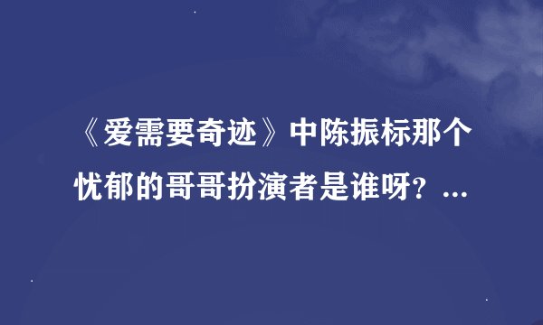 《爱需要奇迹》中陈振标那个忧郁的哥哥扮演者是谁呀？好帅哦。他还演过什么电视剧呀？