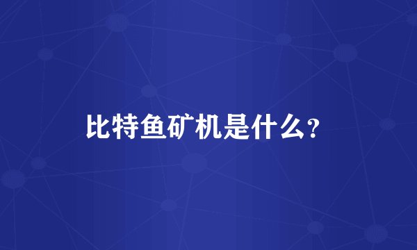 比特鱼矿机是什么？
