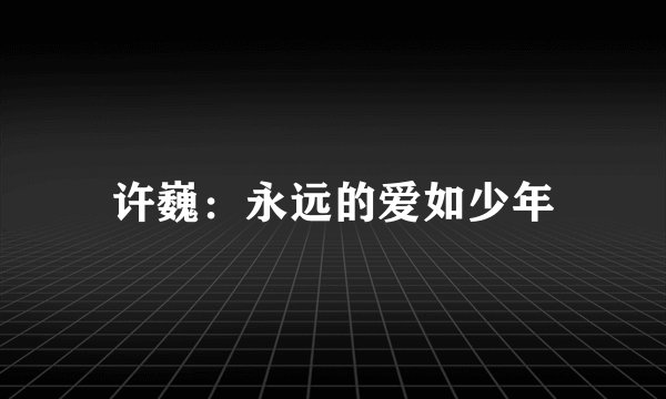 许巍：永远的爱如少年
