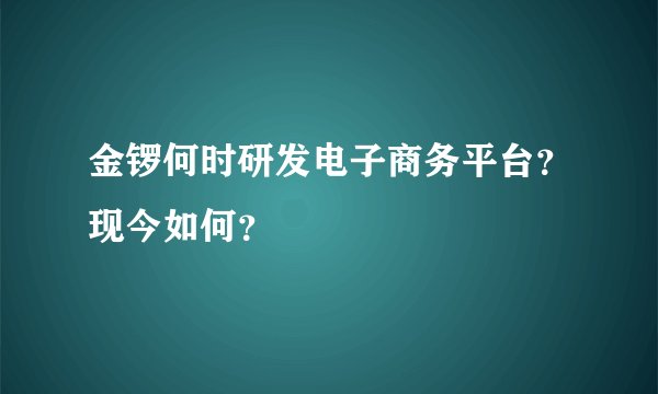 金锣何时研发电子商务平台？现今如何？