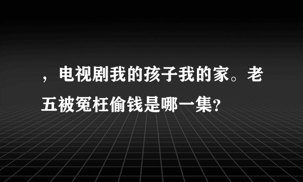 ，电视剧我的孩子我的家。老五被冤枉偷钱是哪一集？