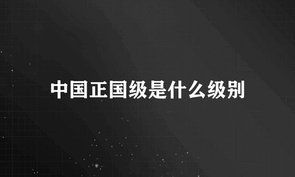 中国正国级是什么级别