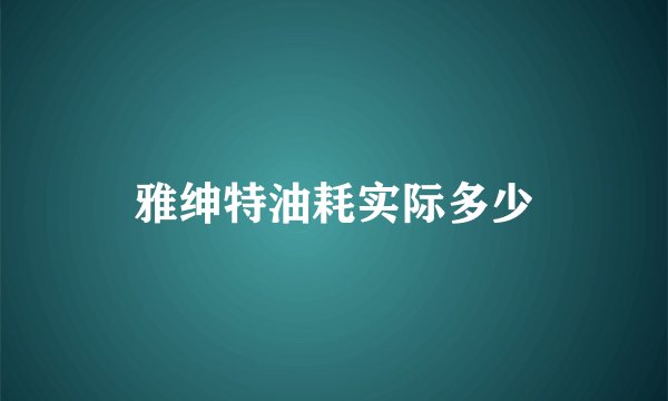 雅绅特油耗实际多少