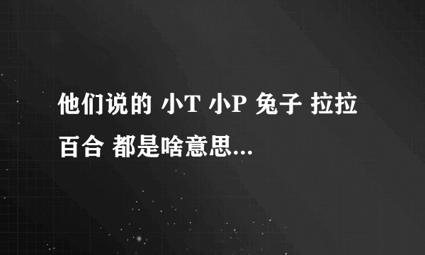 他们说的 小T 小P 兔子 拉拉 百合 都是啥意思呢 ？请高手告之一下