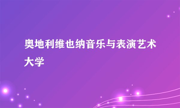 奥地利维也纳音乐与表演艺术大学