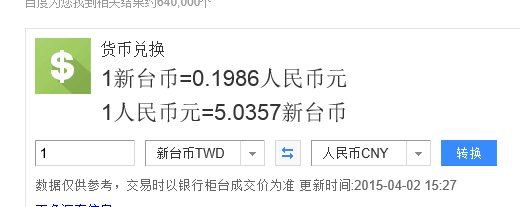 一百万台币等于多少人民币？