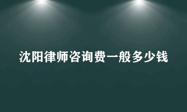 沈阳律师咨询费一般多少钱