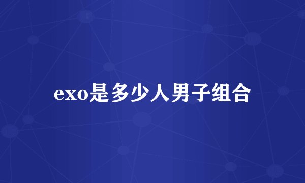 exo是多少人男子组合