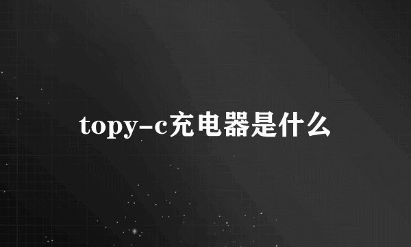 topy-c充电器是什么
