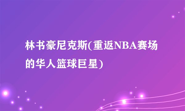 林书豪尼克斯(重返NBA赛场的华人篮球巨星)