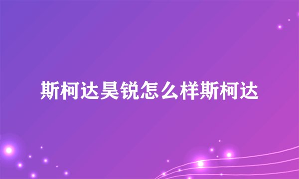 斯柯达昊锐怎么样斯柯达