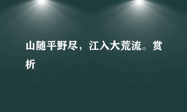 山随平野尽，江入大荒流。赏析