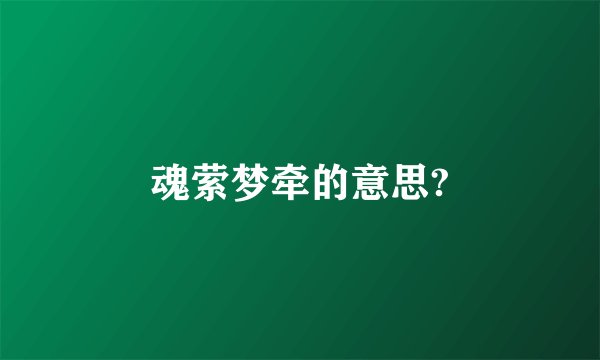 魂萦梦牵的意思?