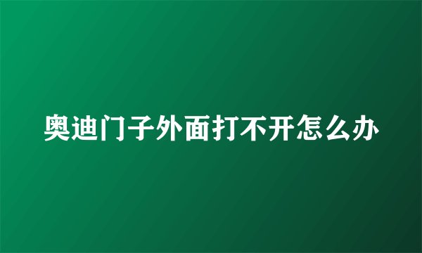奥迪门子外面打不开怎么办
