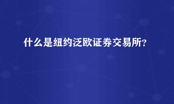 什么是纽约泛欧证券交易所？
